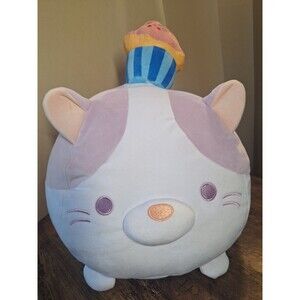 Mogu Lavender Cat Cupcake 17" Mochi Chibi Plush Round 1 Purple Japan Cute Toy